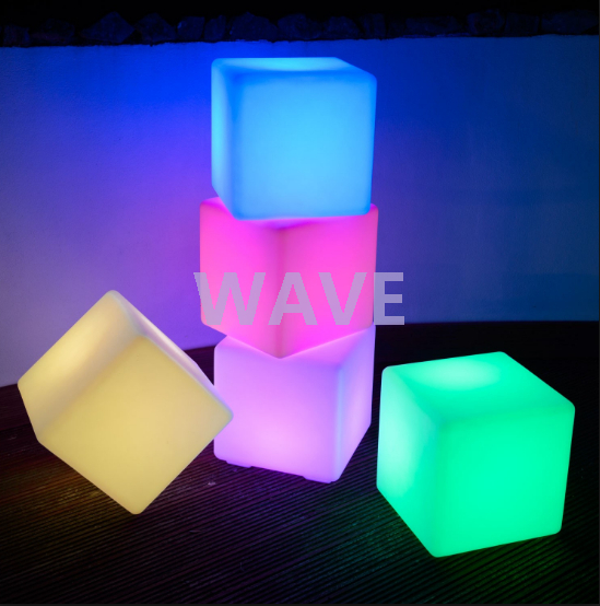 PE Color Changing Illuminated LED Cube chair 
