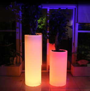 Illuminated Glowing Tall Plastic Flower Pots