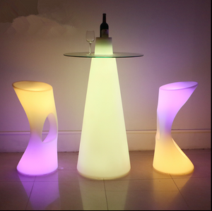 outdoor illuminated LED Glass Top Cocktail Table