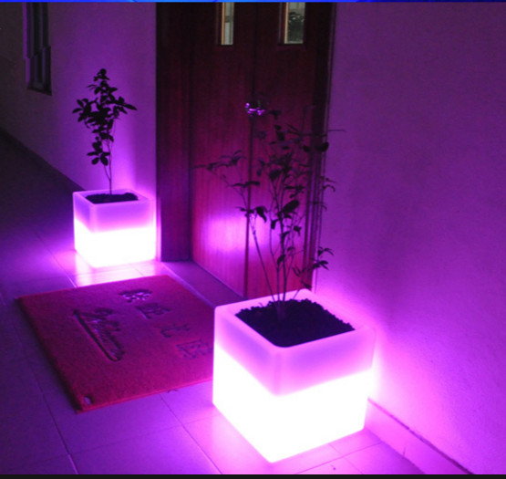 Plastic Square LED Flower Pot