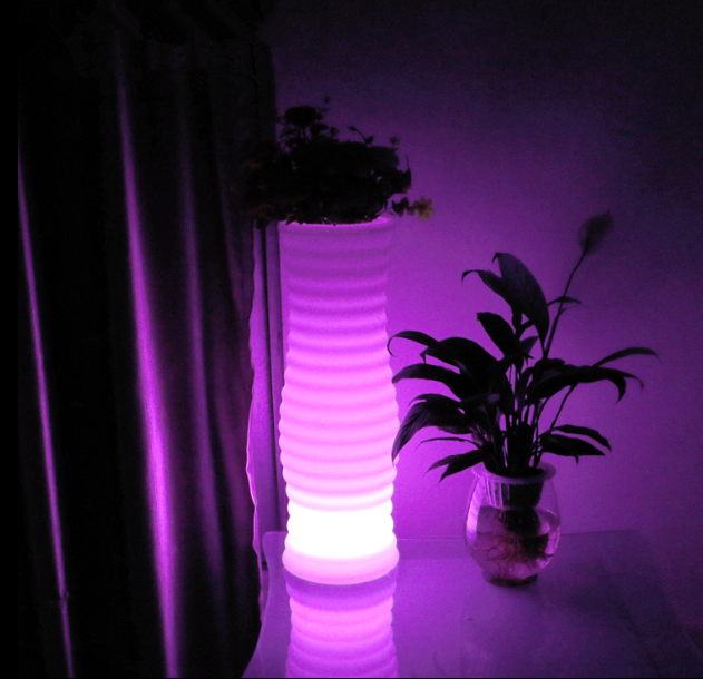 Plastic Illuminated LED Flower Pot Home Decor 